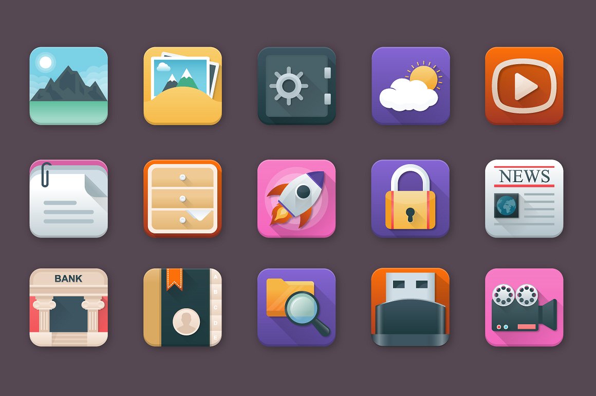 100 Business App Icons Set