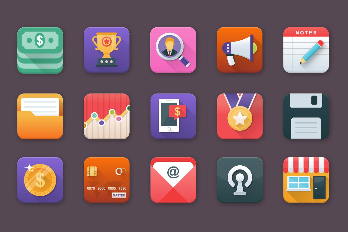 100 Business App Icons Set