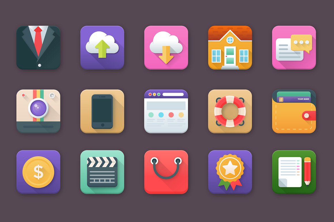 100 Business App Icons Set