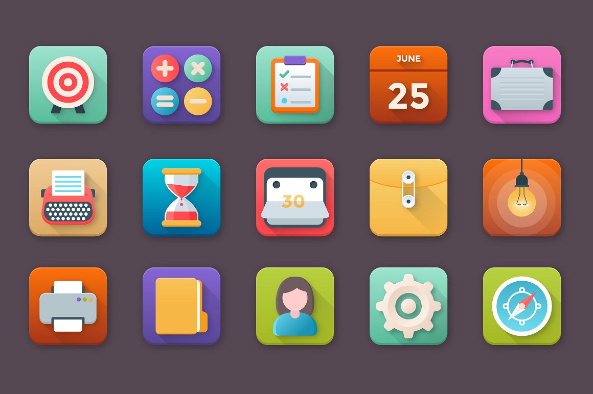 100 Business App Icons Set