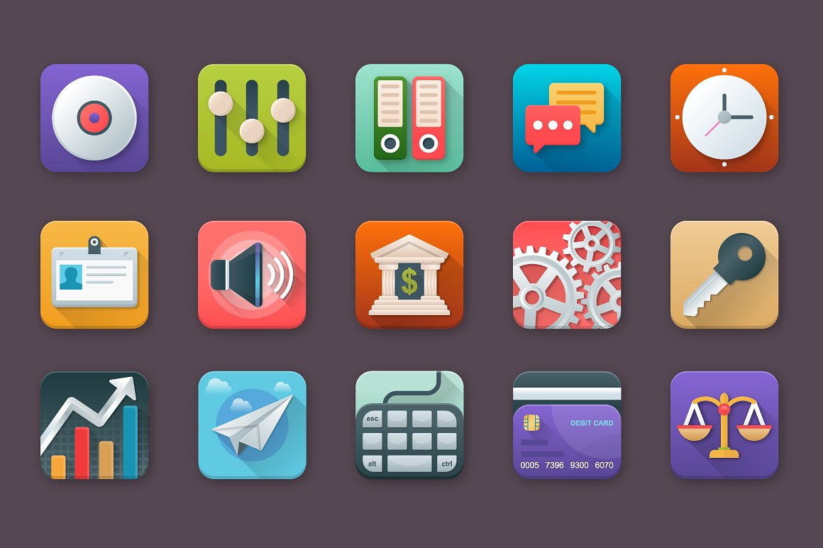 100 Business App Icons Set