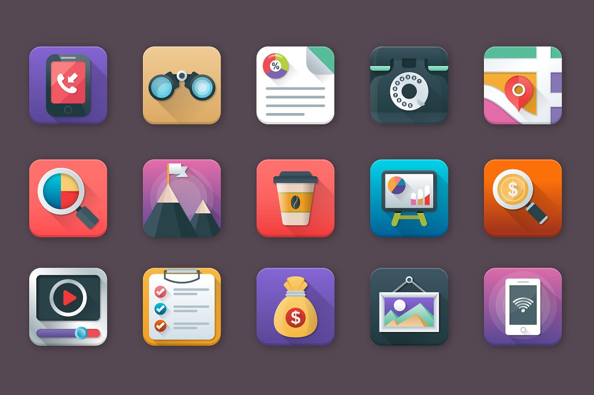 100 Business App Icons Set