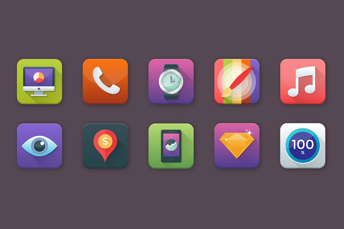 100 Business App Icons Set