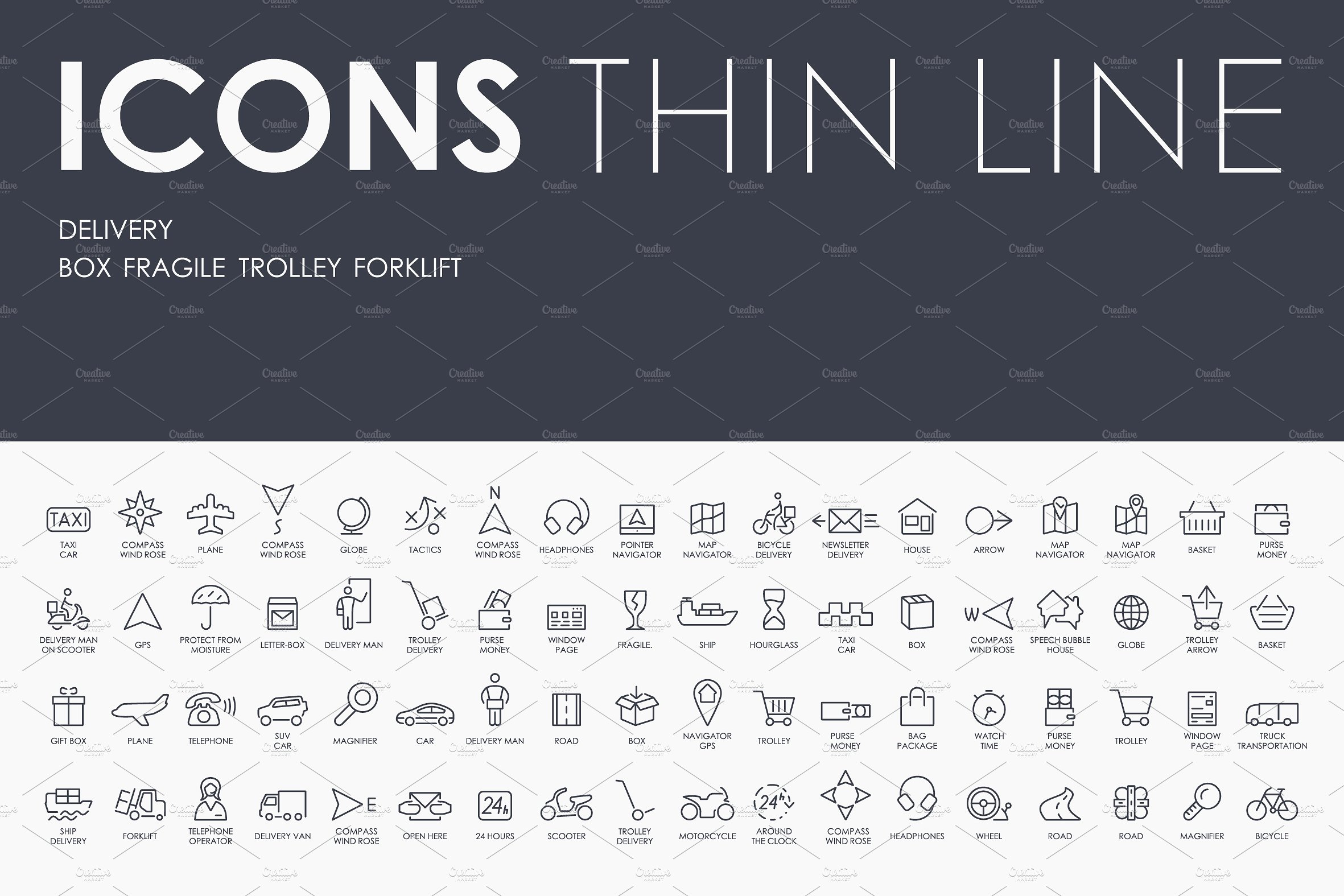 Delivery thinline icons