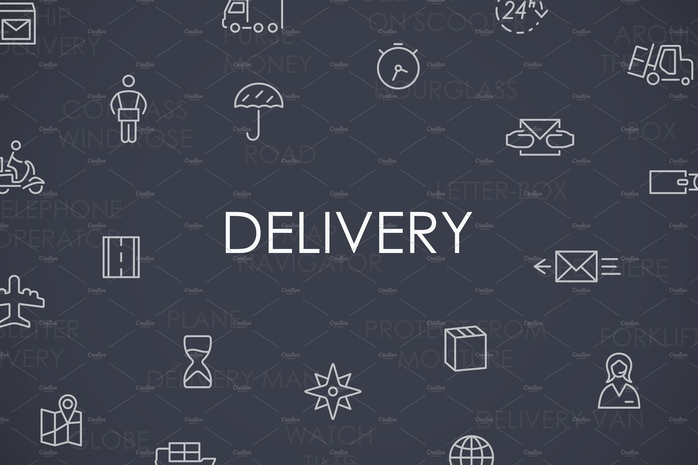 Delivery thinline icons