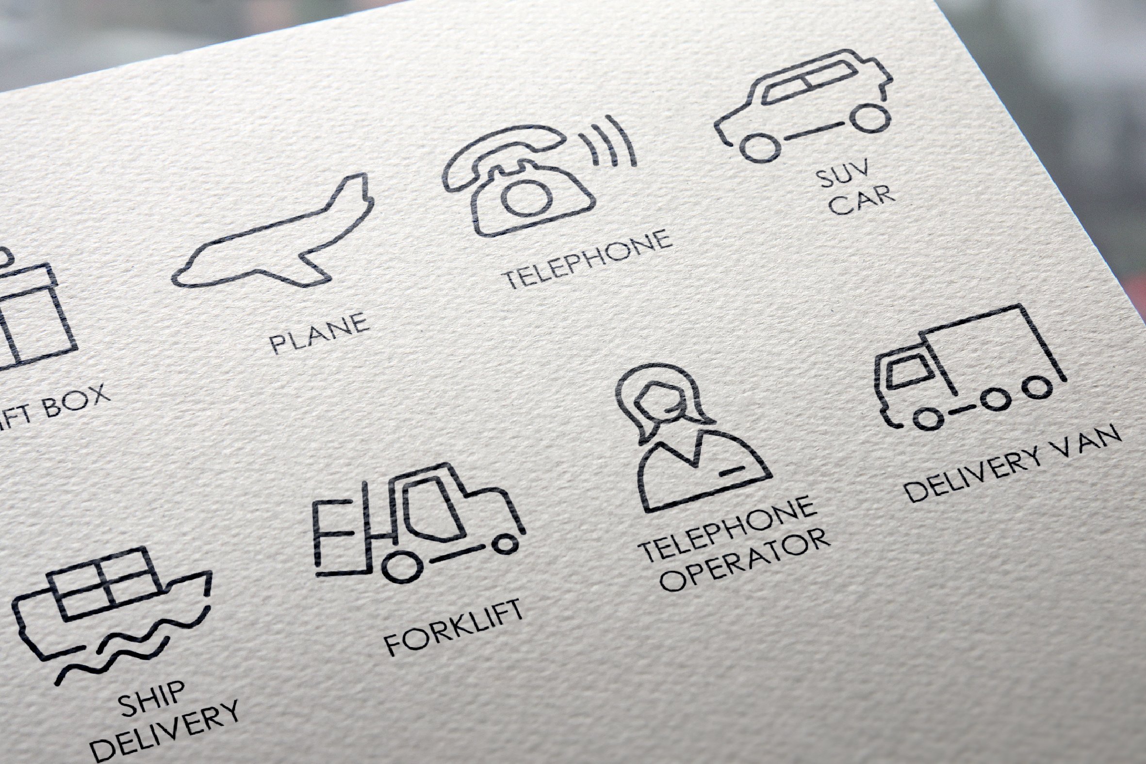 Delivery thinline icons