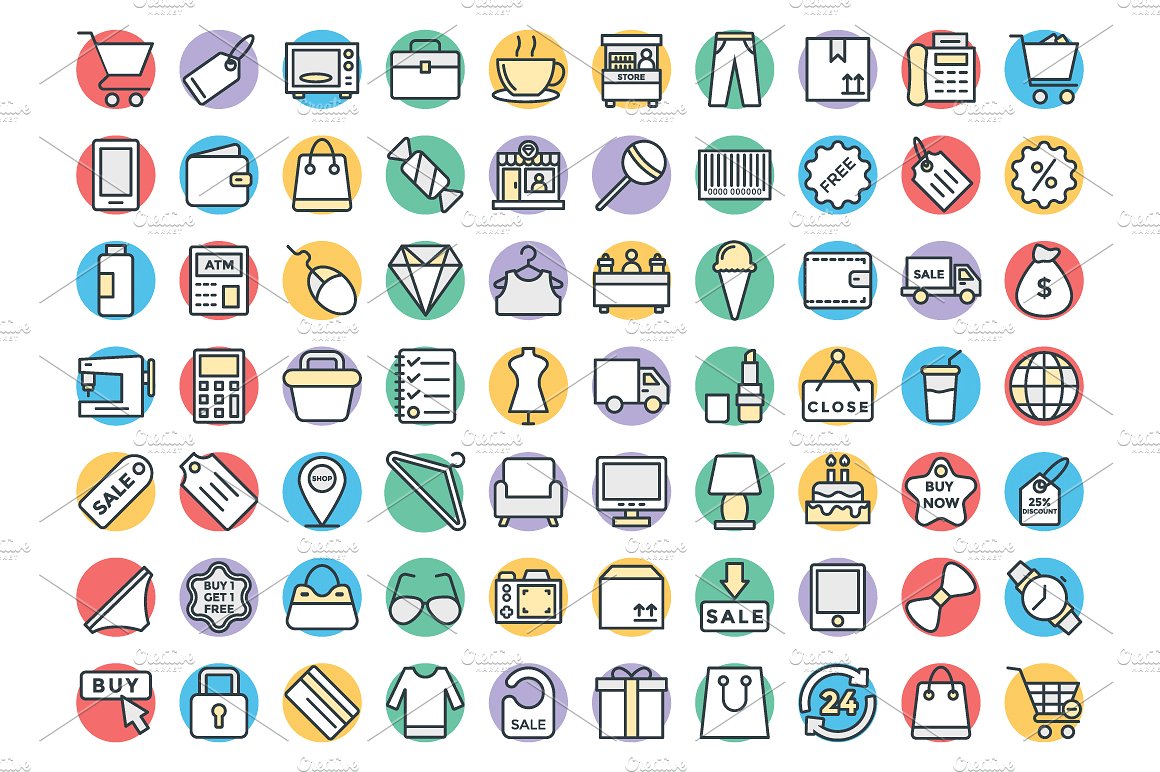 100 Shopping Vector Icons