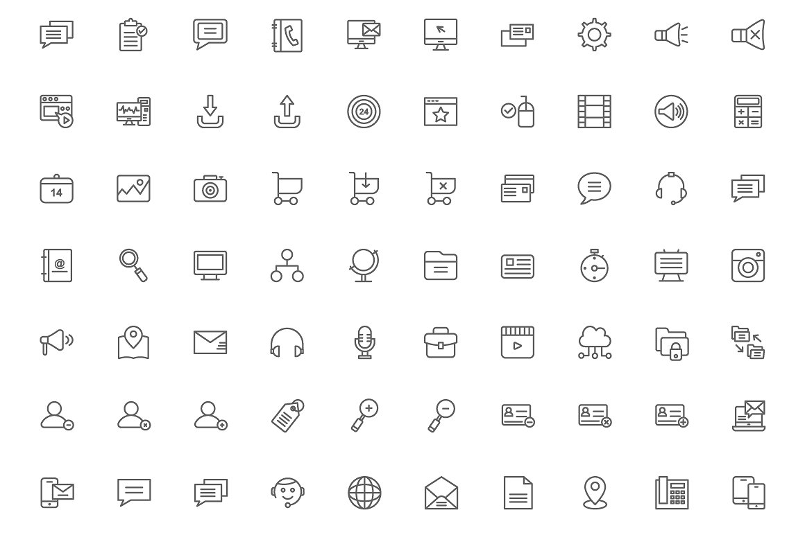 260 Web Design Line Icons