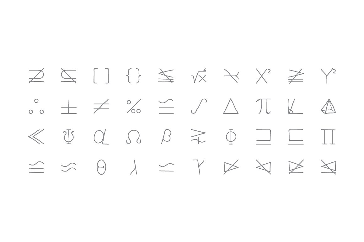 150 Mathematical Hand Drawn Ic