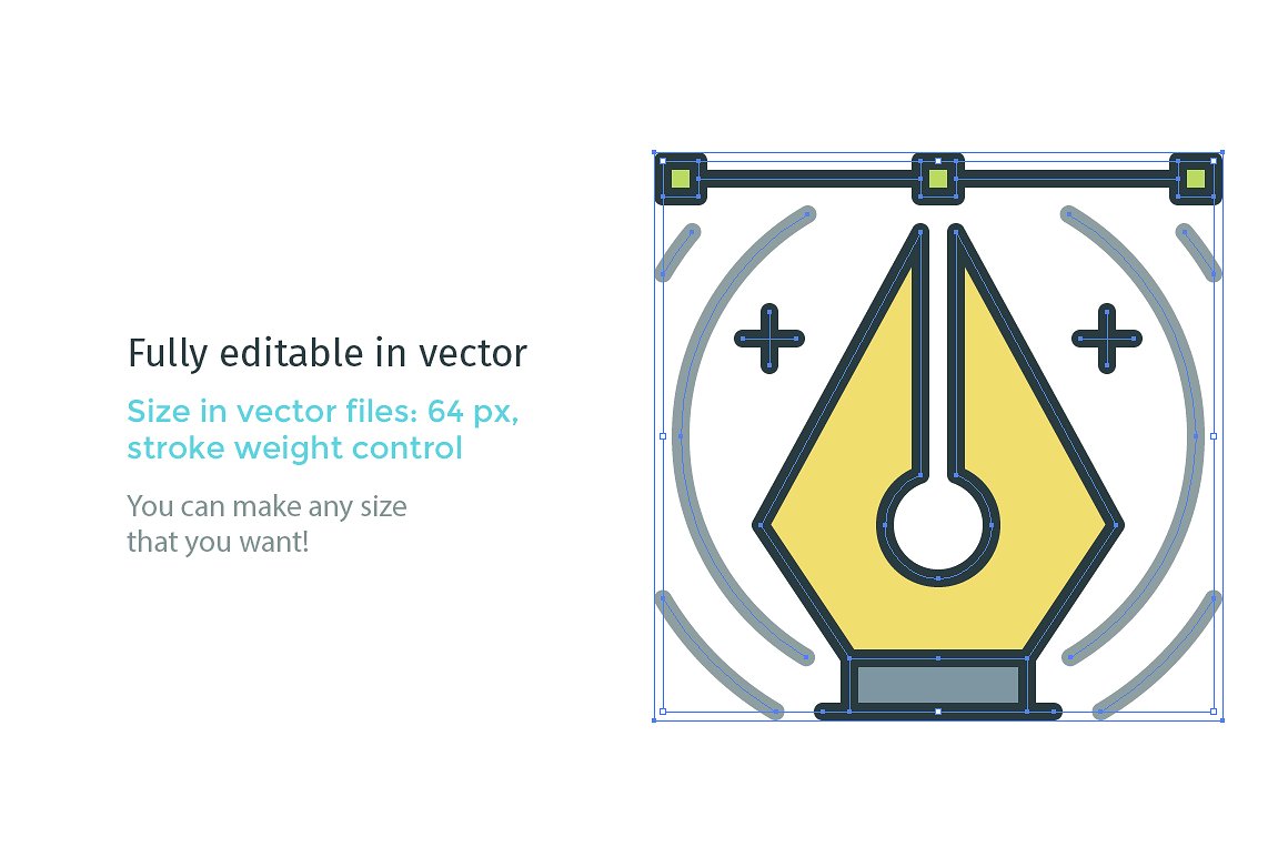 Colorful Flat Line Icons