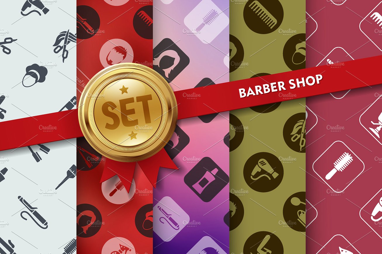 Set of barber shop icons