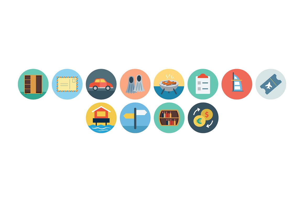 125 Flat Hotel Icons