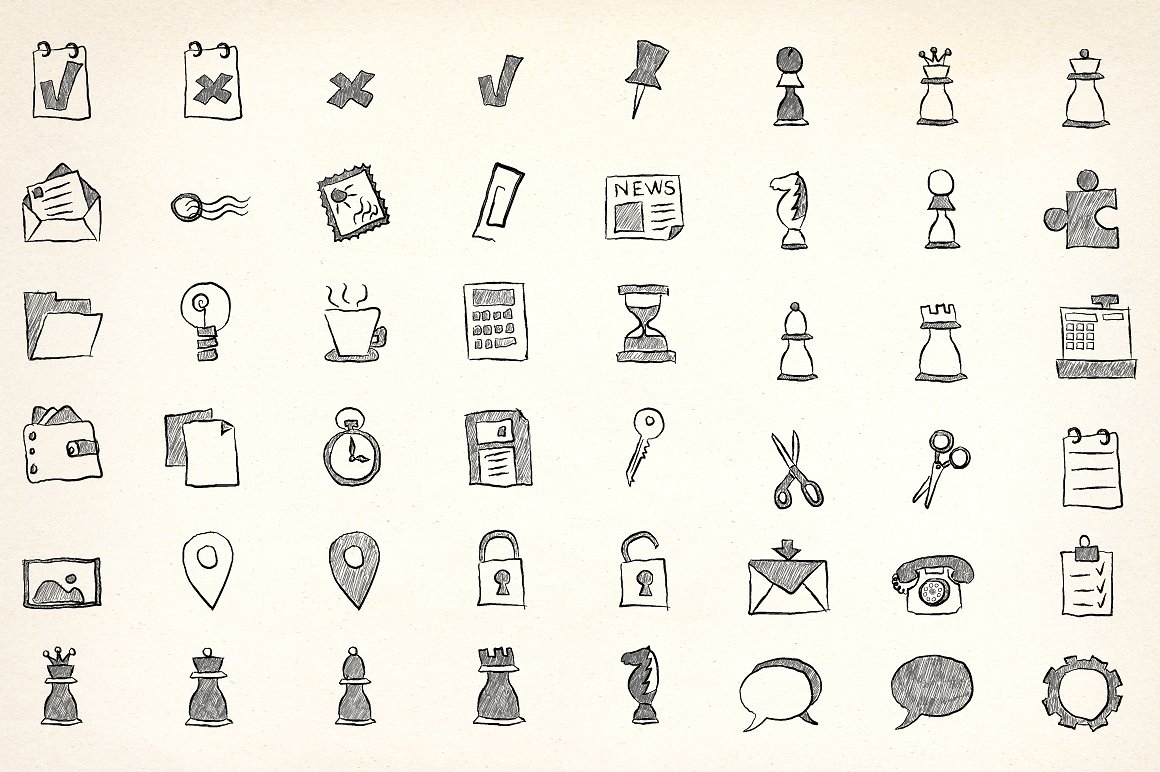 260 Hand Drawn Icons