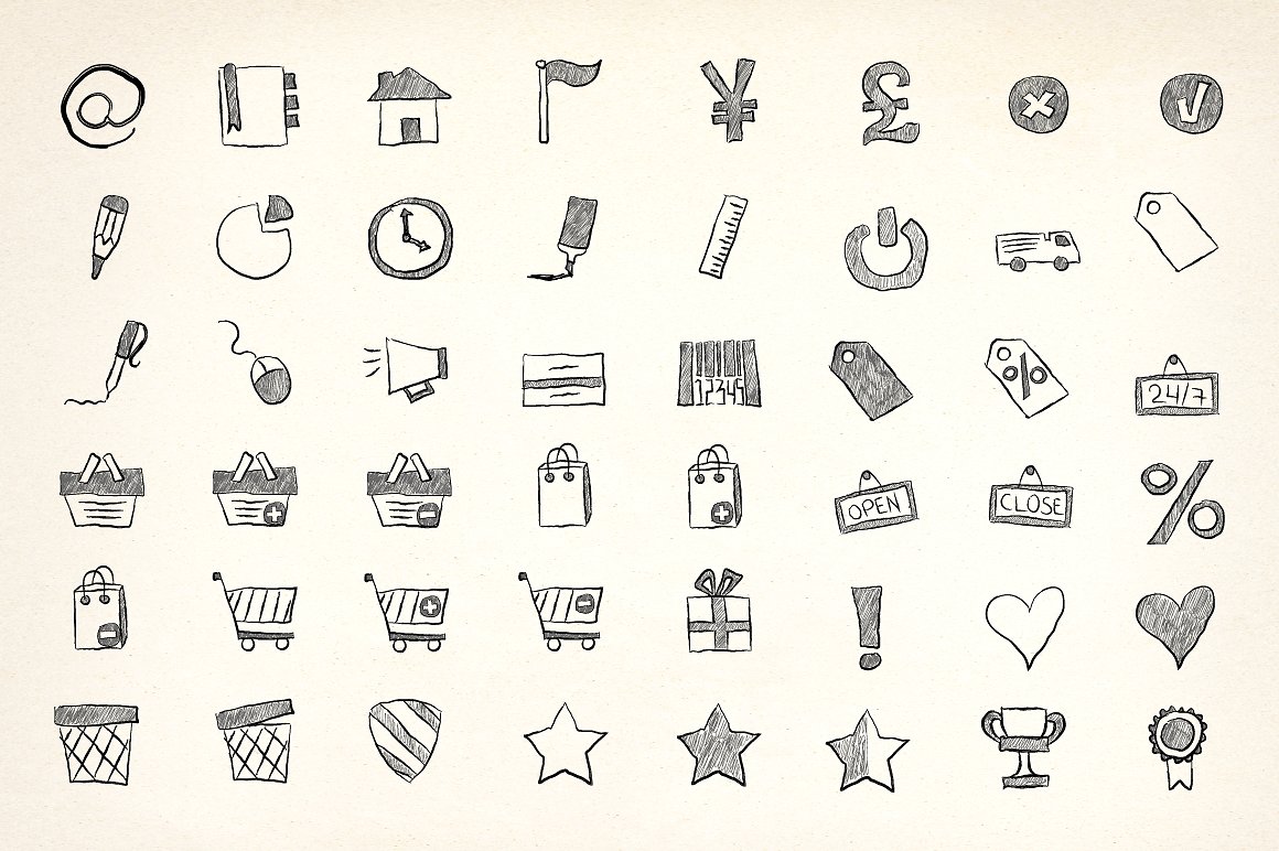 260 Hand Drawn Icons