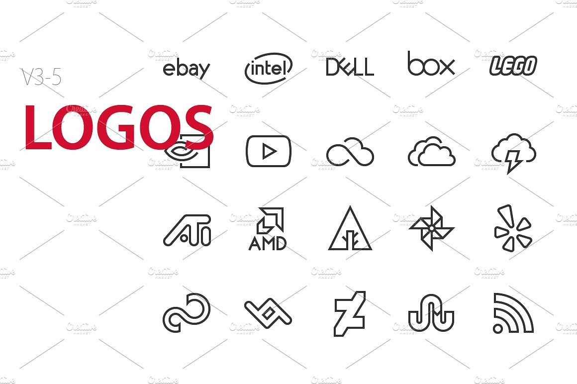 100 Logos UI icons