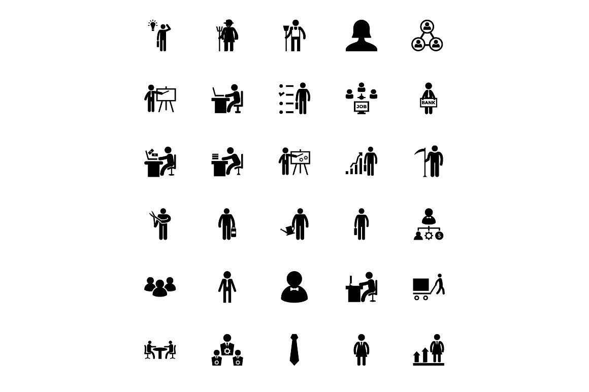 100 Working Human Icons