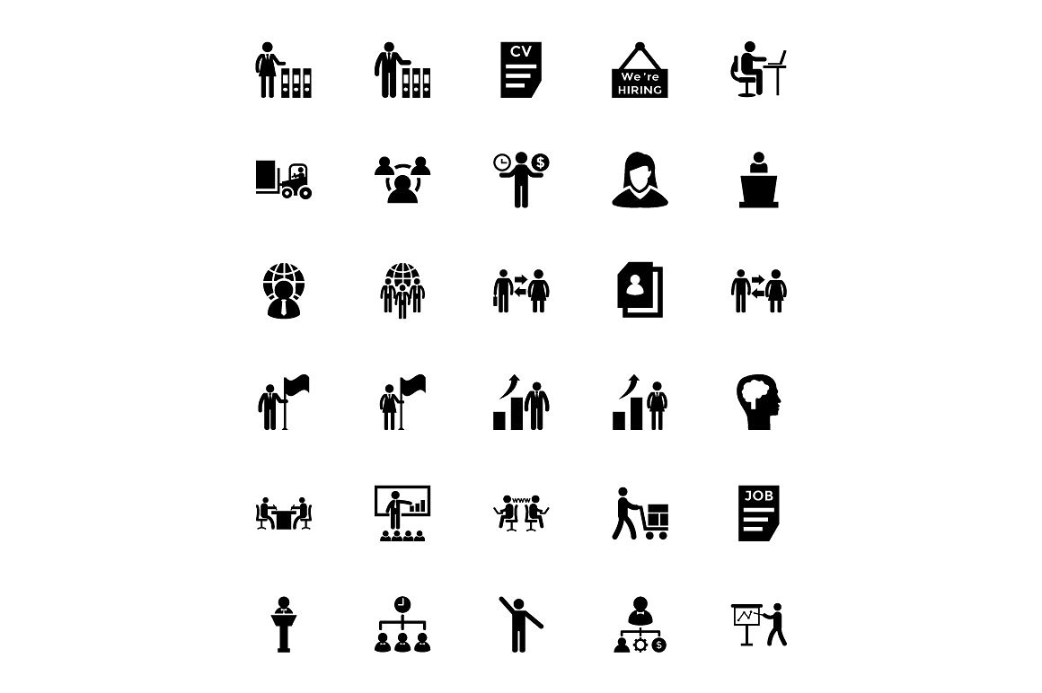 100 Working Human Icons