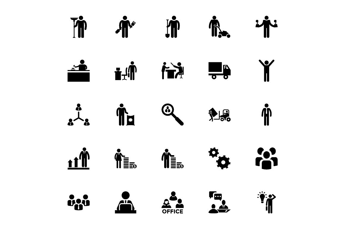 100 Working Human Icons