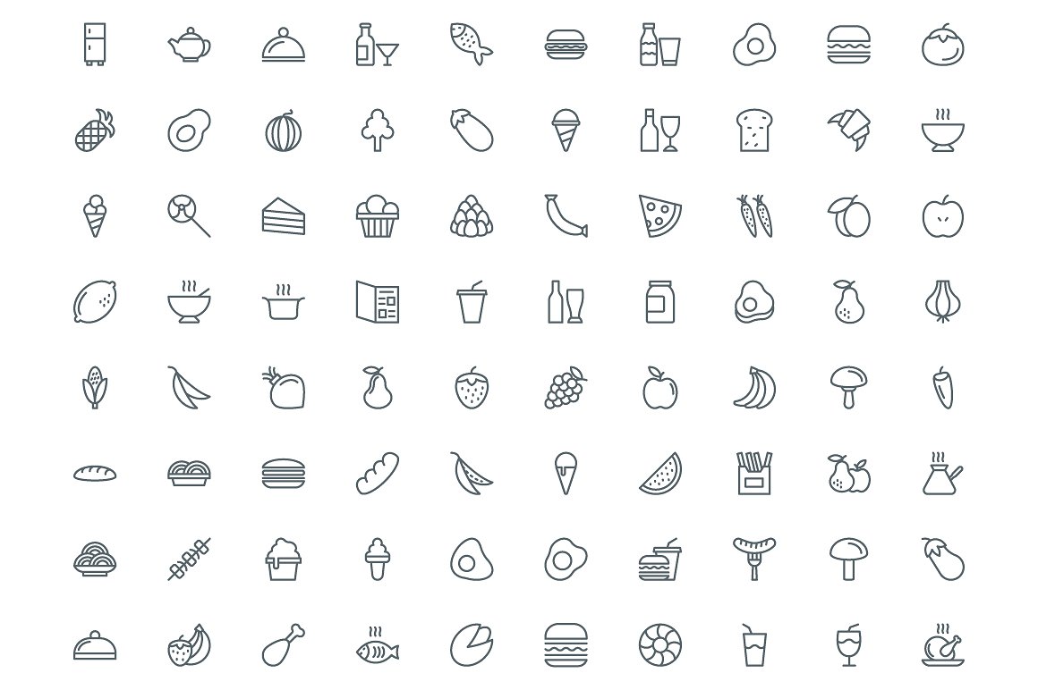 540 Food Line Icons