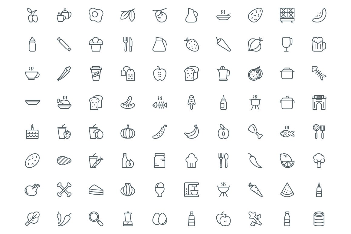 540 Food Line Icons