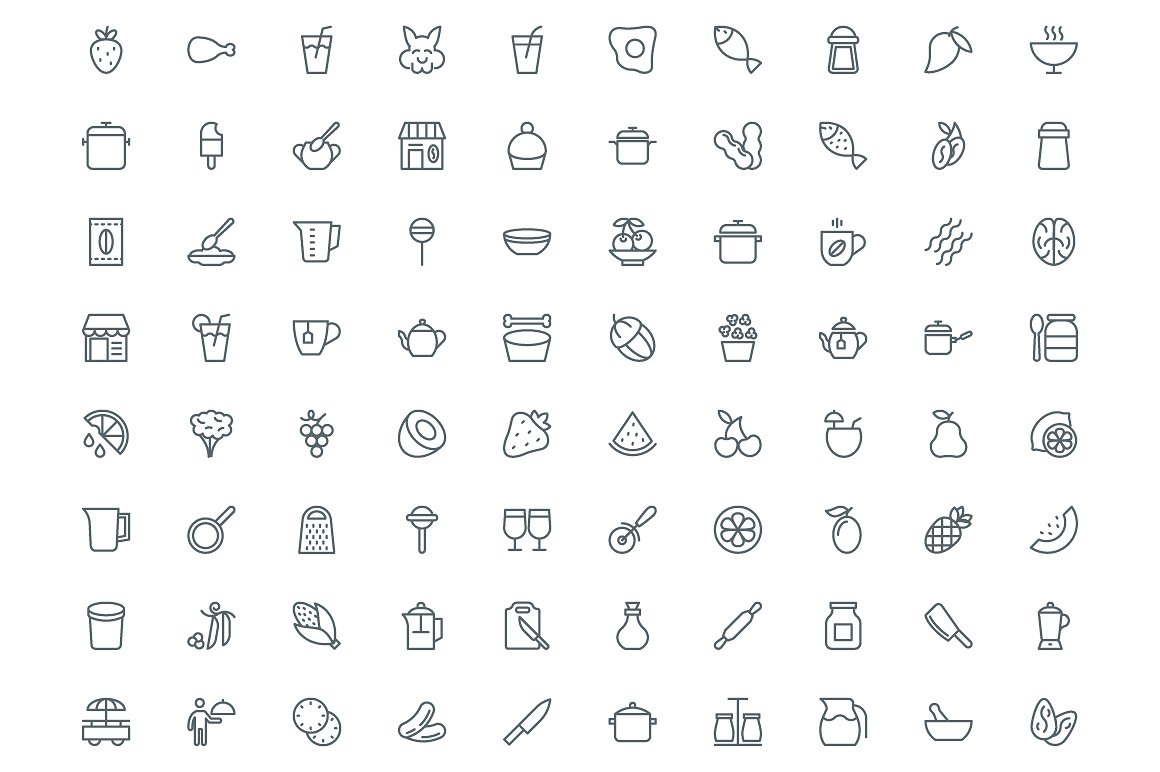 540 Food Line Icons