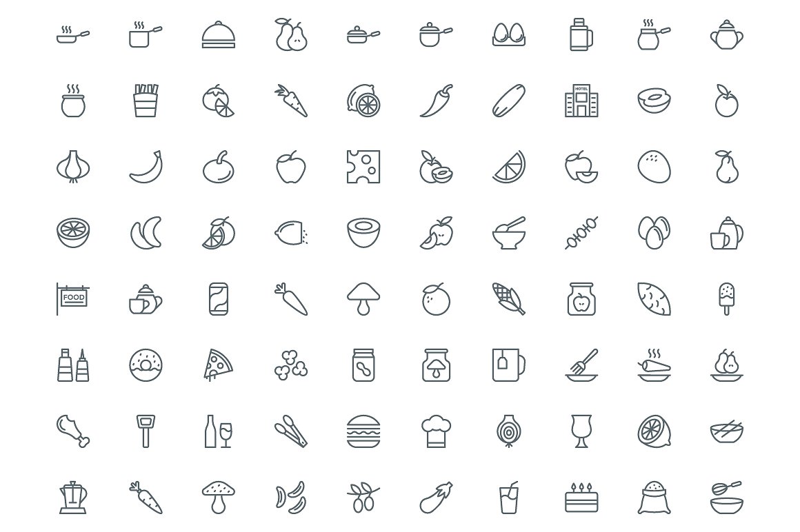 540 Food Line Icons