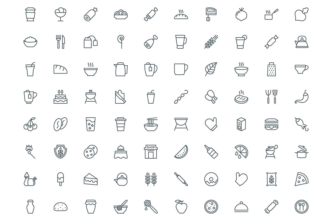 540 Food Line Icons