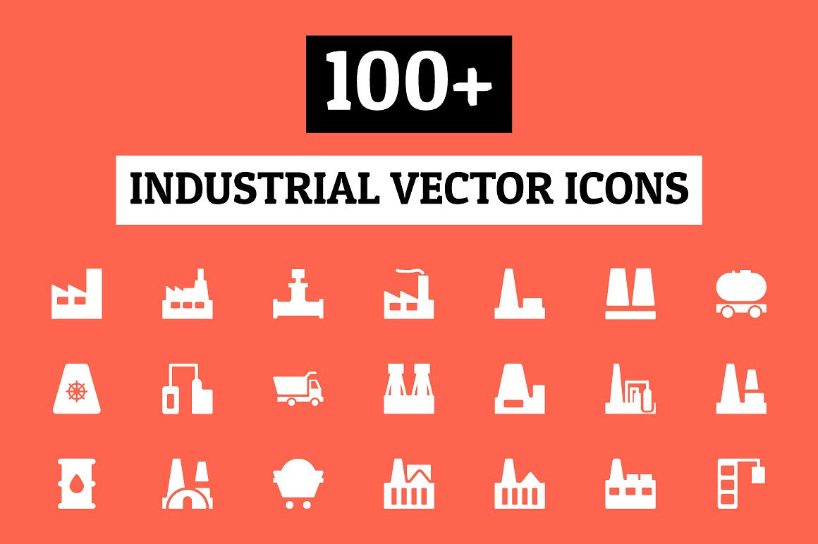 100 Industrial Vector Icons