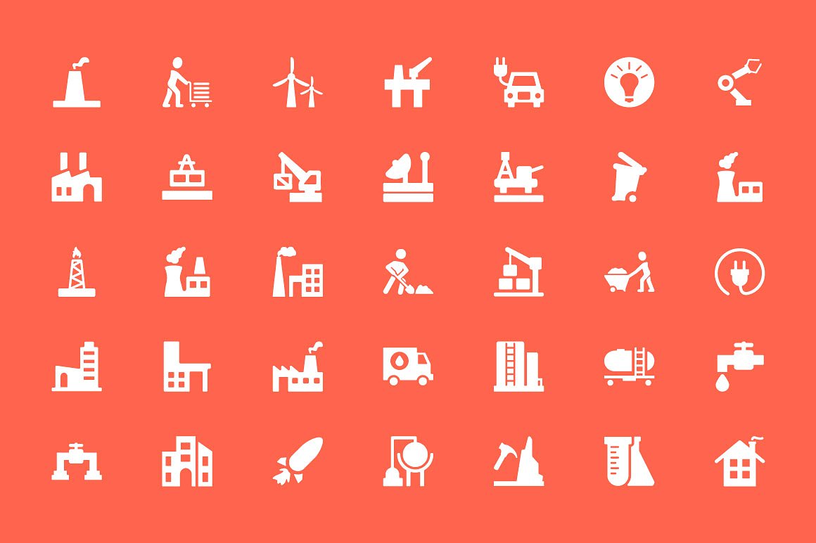 100 Industrial Vector Icons