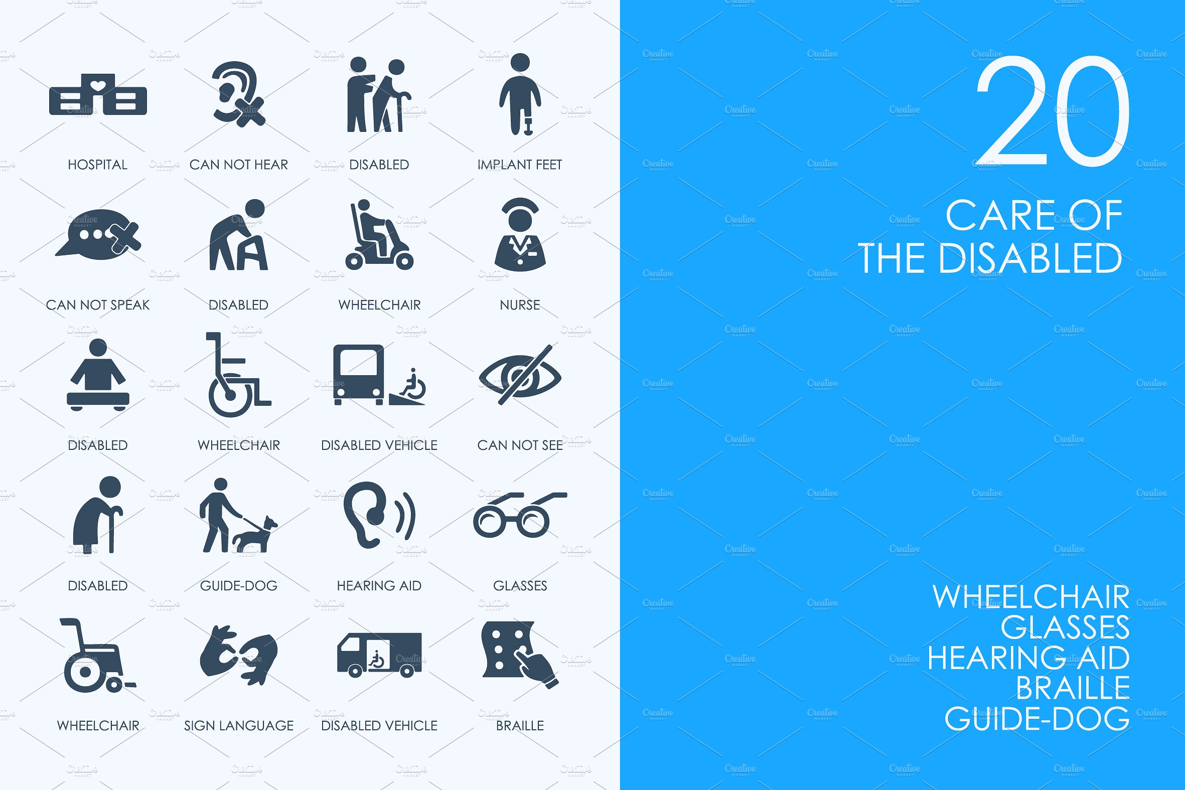 Care of the disabled icons