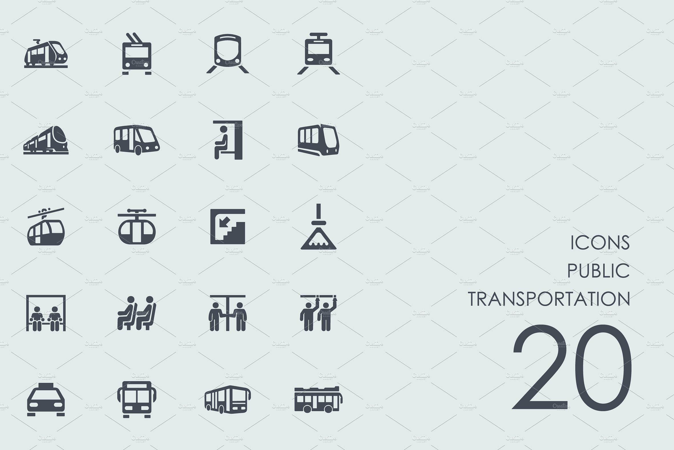 Public transportation icons