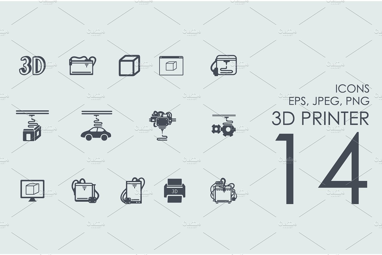 3D printer icons