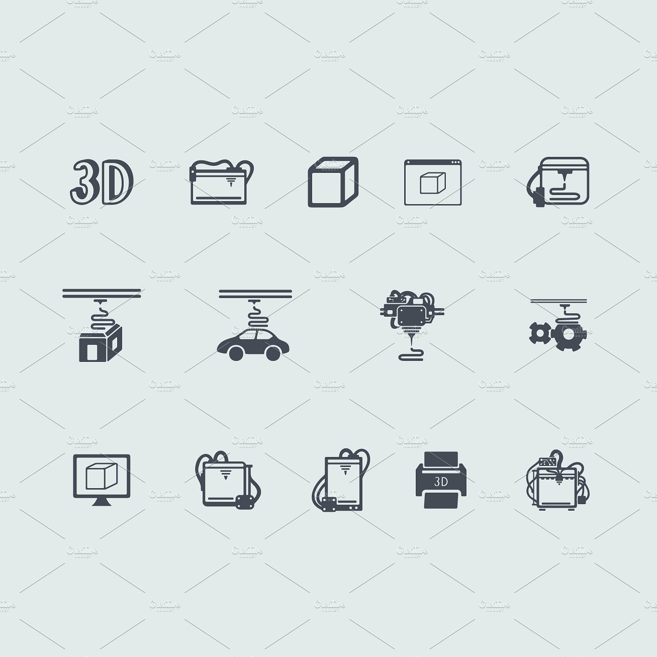 3D printer icons