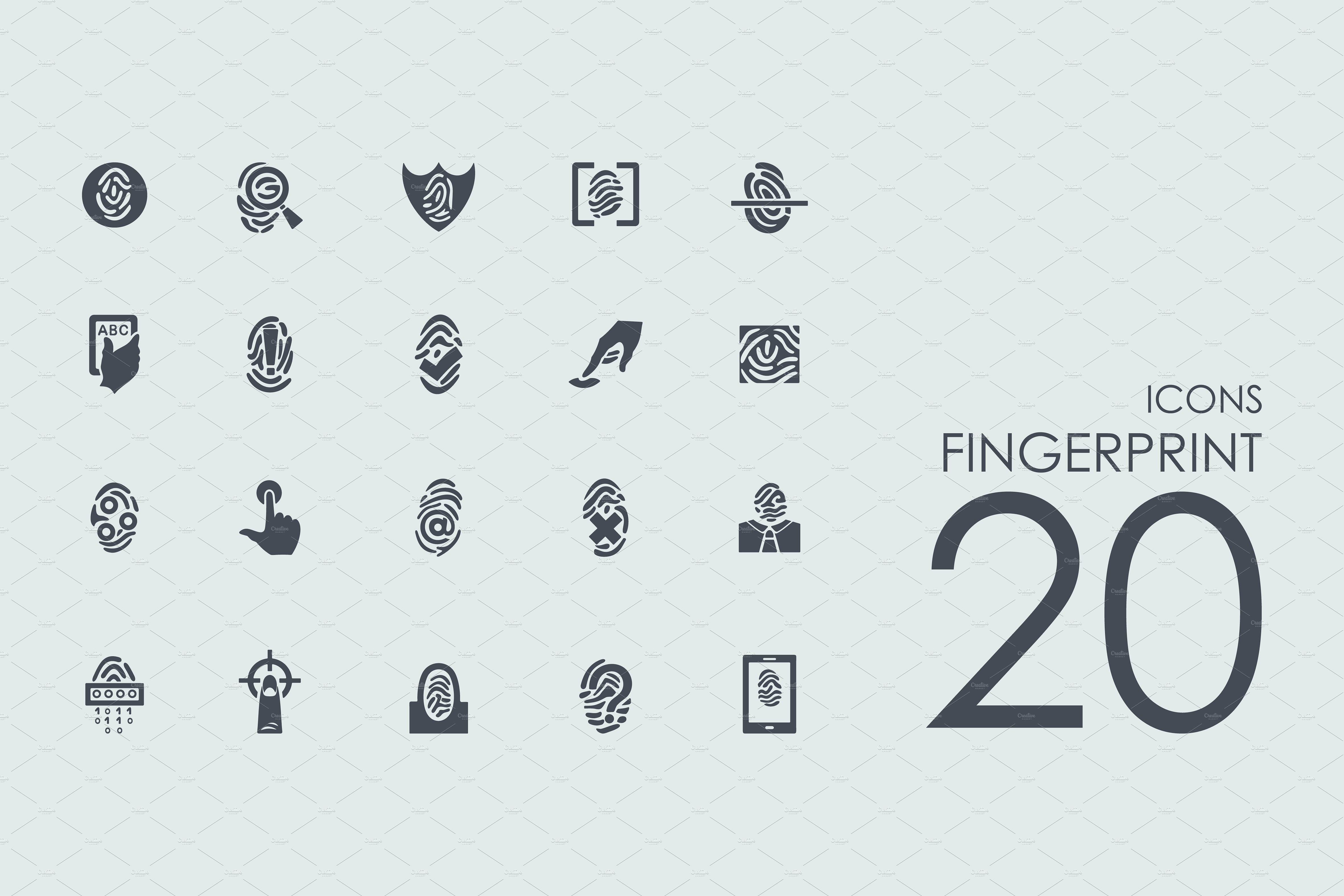 20 Fingerprint icons