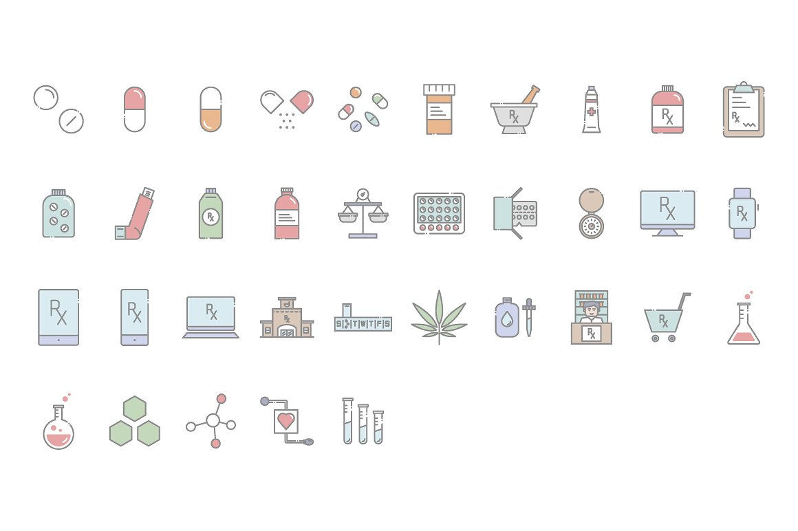 35 Vector Pharmacy Icons