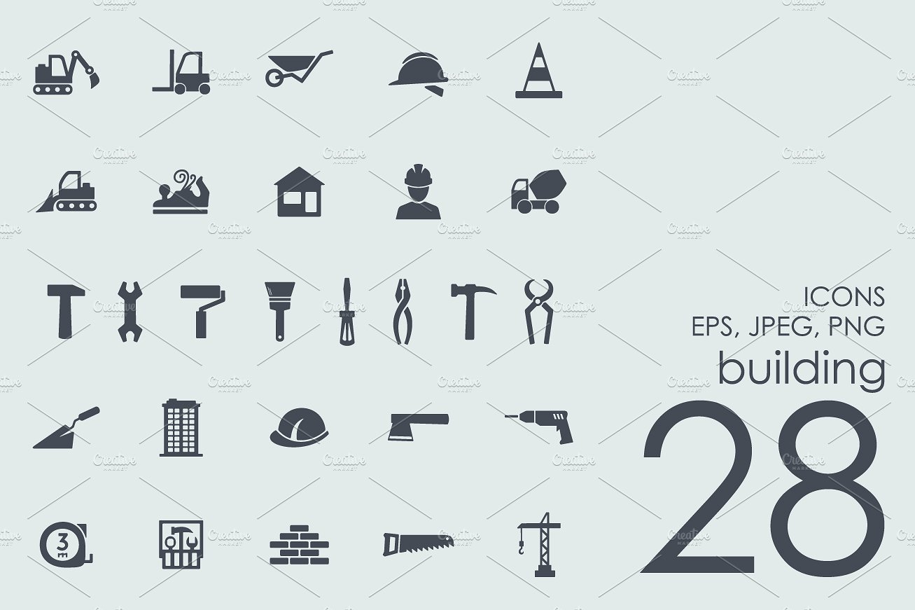 28 building icons