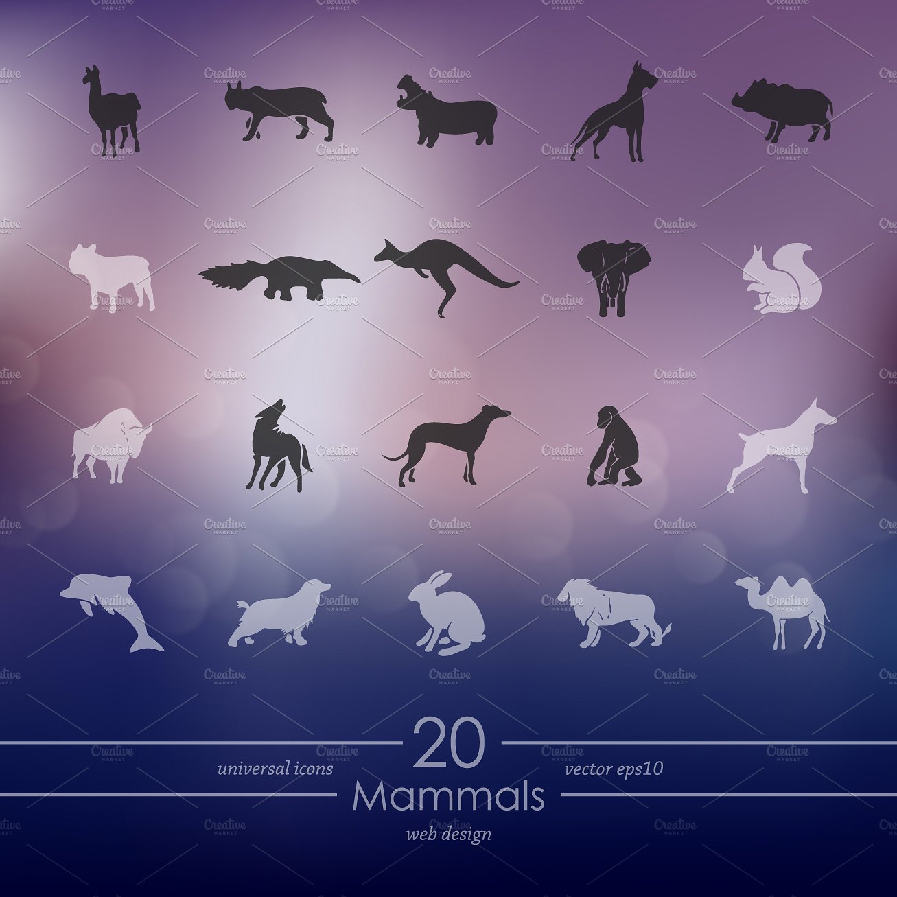 20 MAMMALS icons