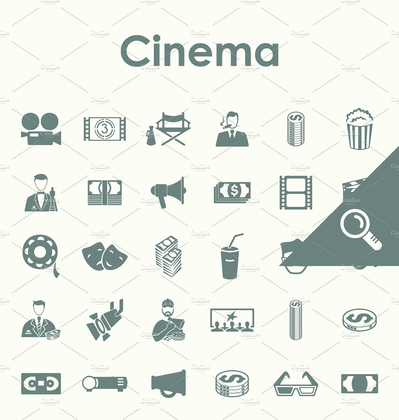 30 CINEMA simple icons