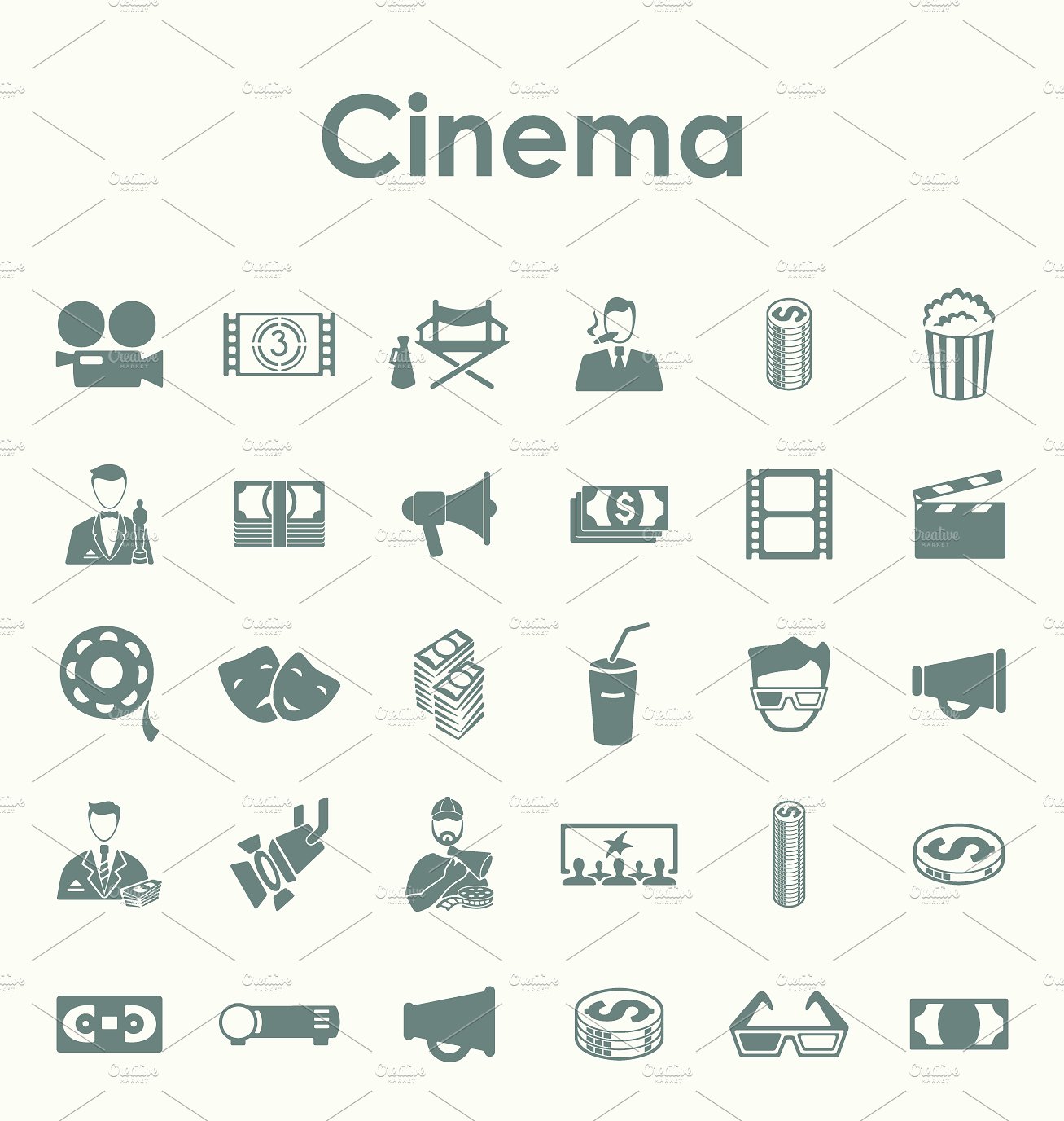 30 CINEMA simple icons