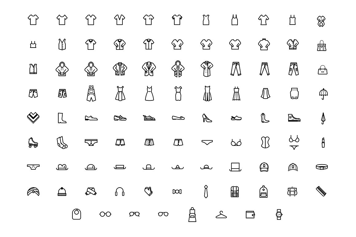 Clothes -amp; Apparel Icons Bu