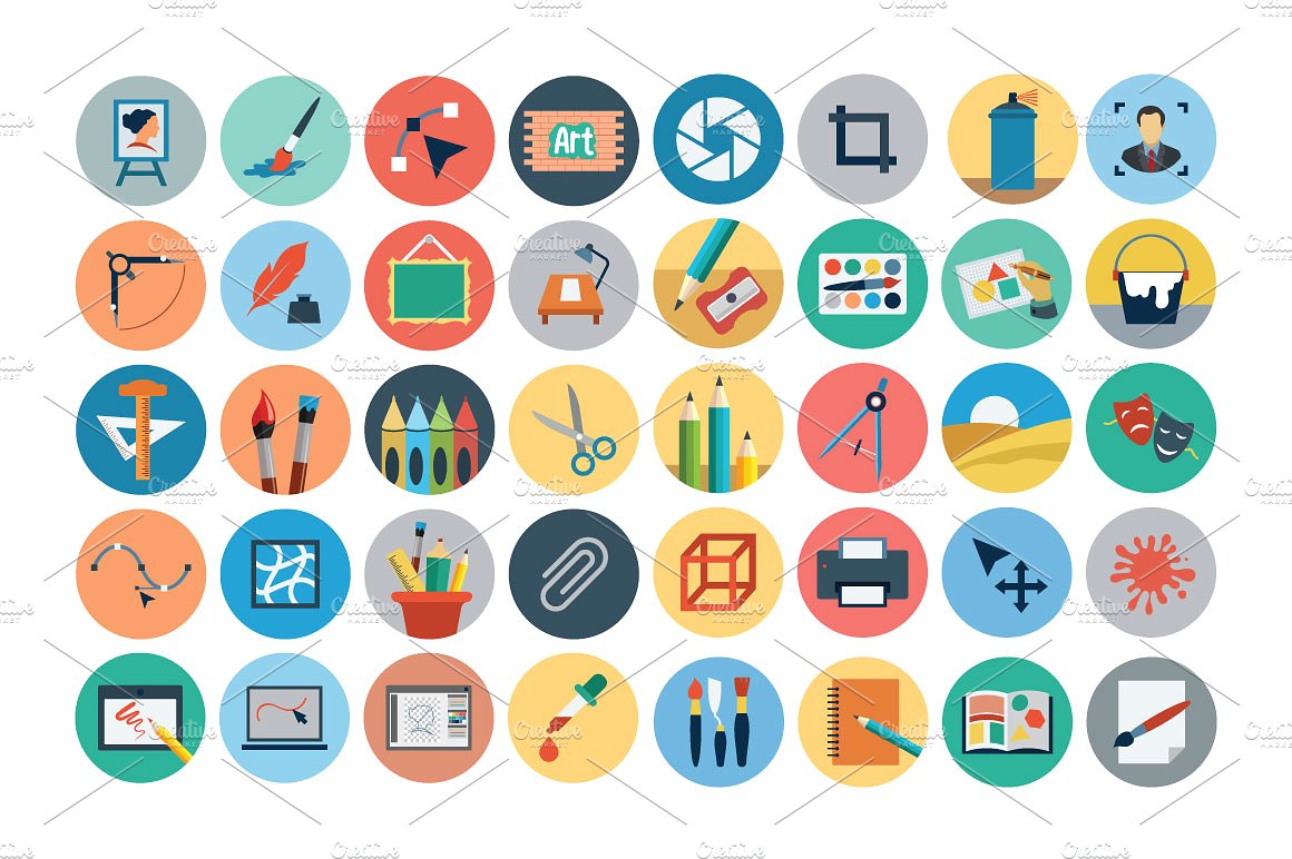 125 Flat Design Icons