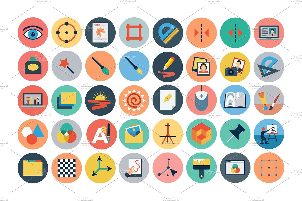 125 Flat Design Icons