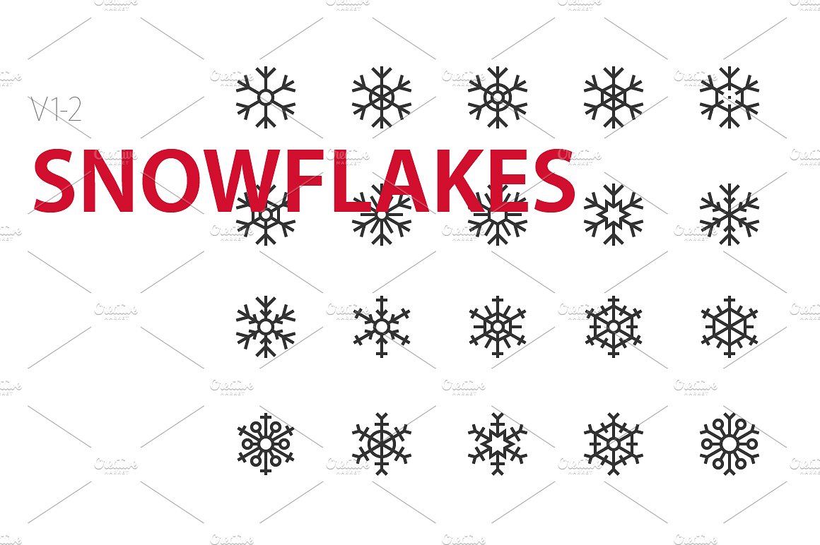 40 Snowflakes UI icons