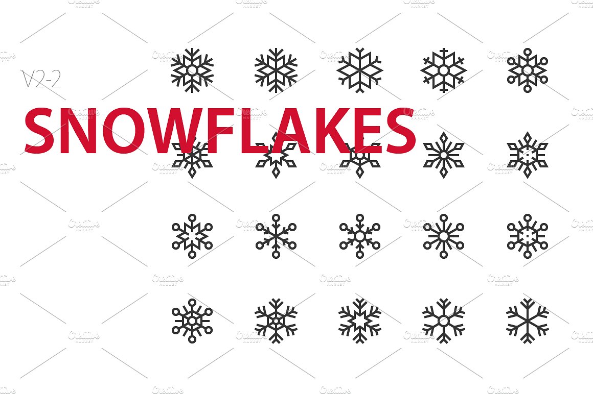 40 Snowflakes UI icons