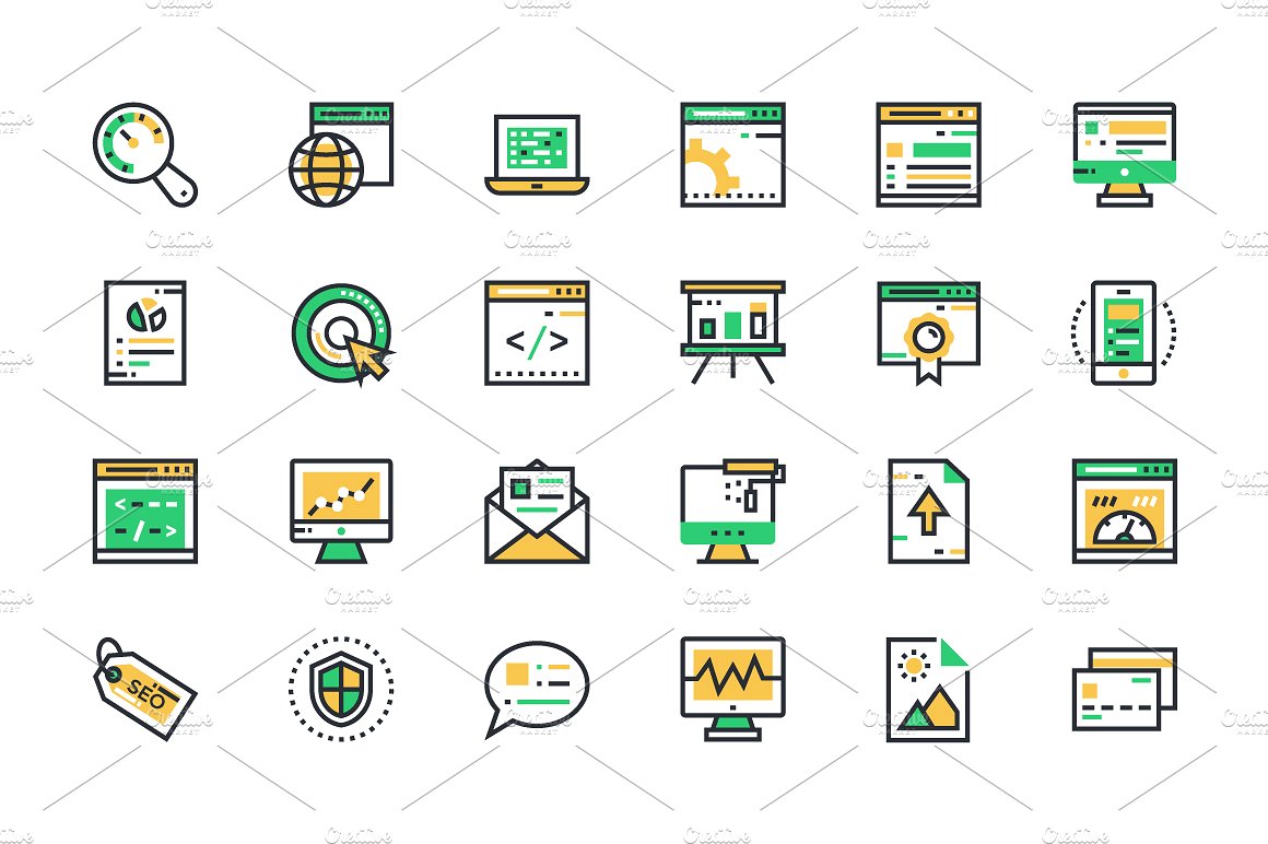 150 SEO and Marketing Icons