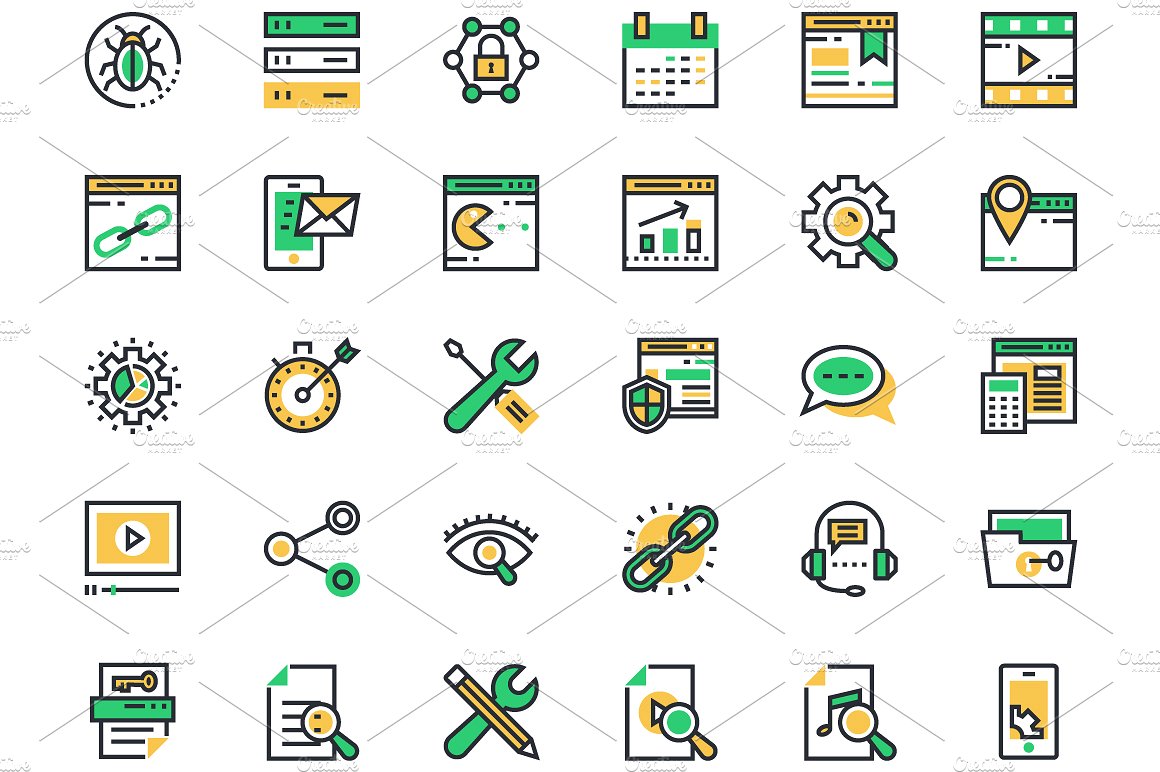 150 SEO and Marketing Icons