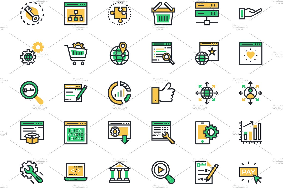 150 SEO and Marketing Icons