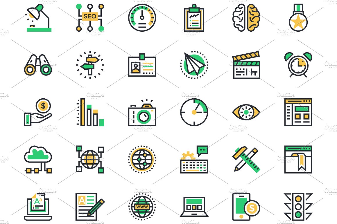 150 SEO and Marketing Icons