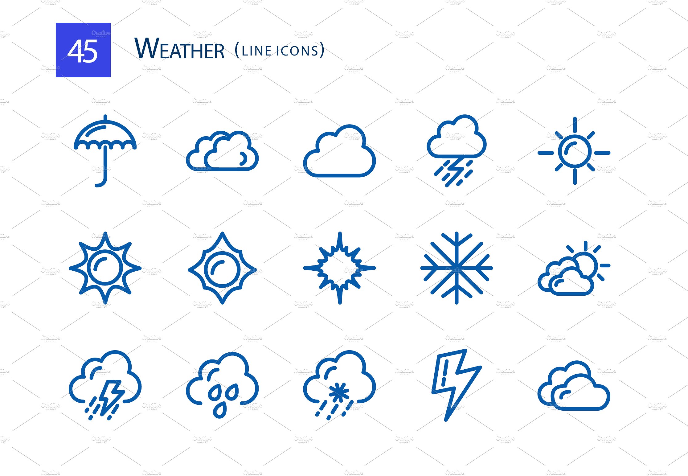 45 Weather Line Icons