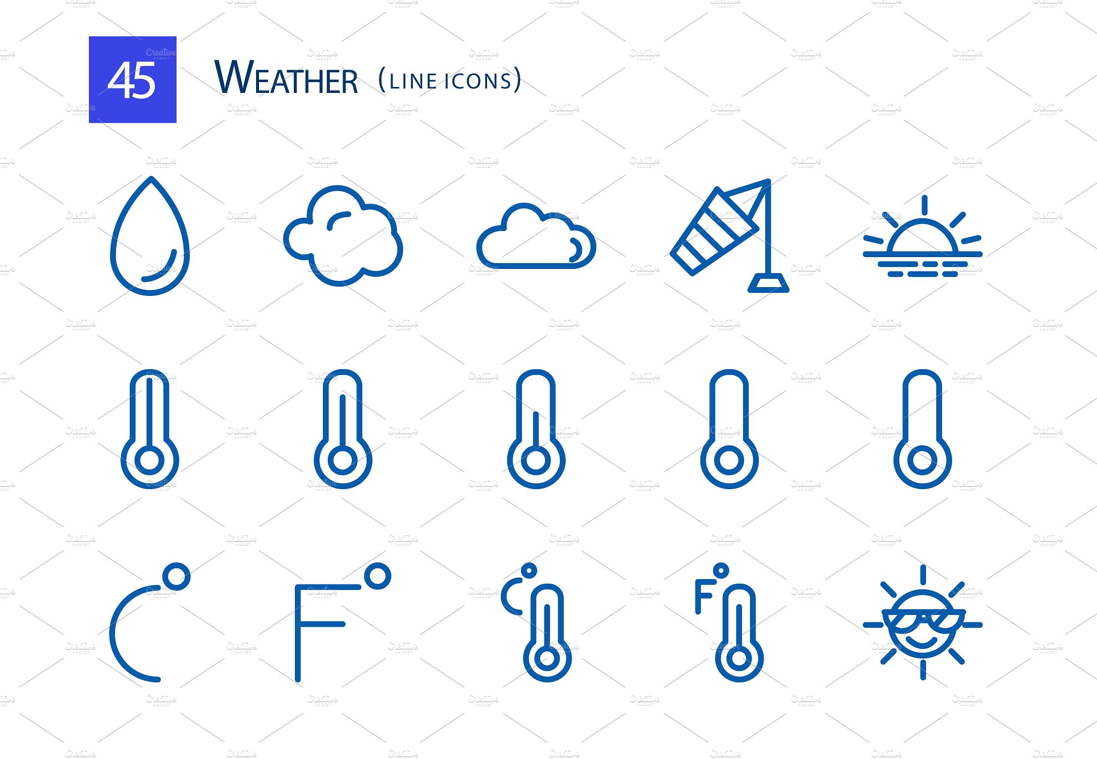 45 Weather Line Icons